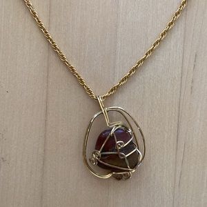 Avon Stone and Gold Necklace